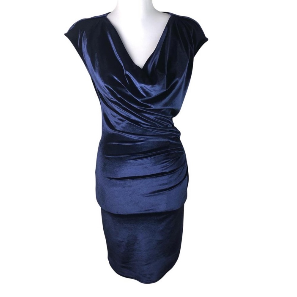 NWT Hale Bob Vinita Velvet Cowl Neck Dress XS